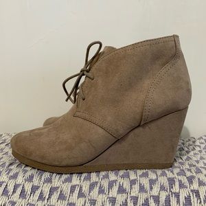 Wedge Booties Taupe